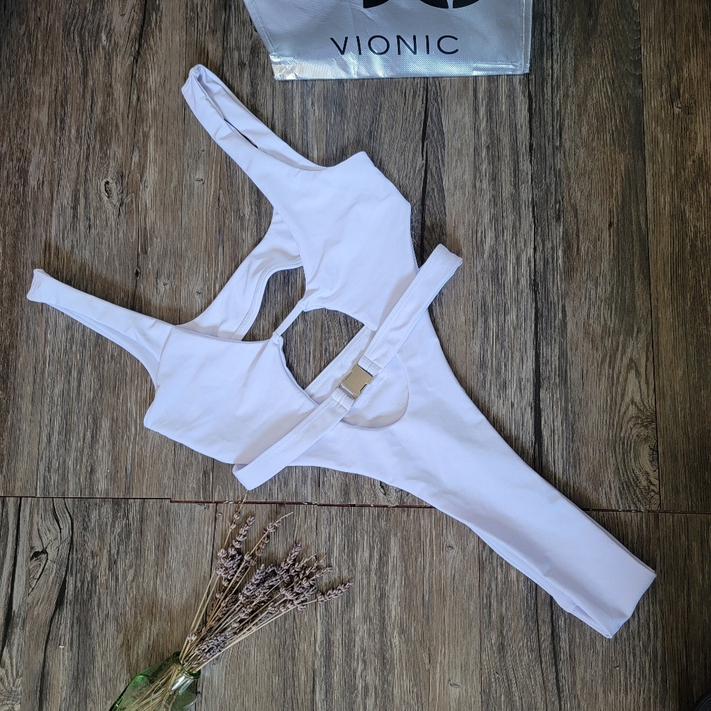 White Cut-Out Bikini S